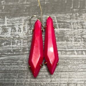 Kendra Scott Grey Drop Earrings in Gold with Red Agate